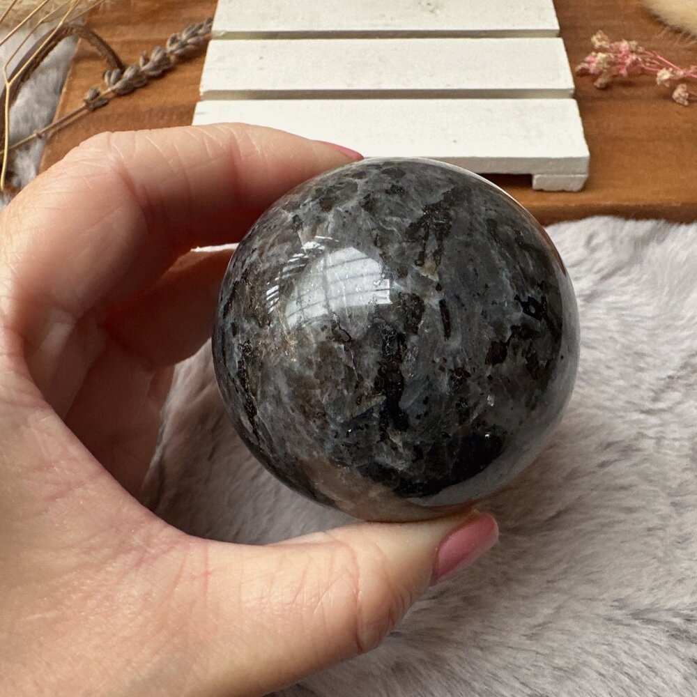 Beautiful Larvikite Sphere - Picture 7 of 10